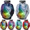 3d Printing Starry Sky Cute Cat Hoodie For Women's Casual Long Sleeved Oversized Pullovers Sweatshirts Kids Girls Hoodies Top