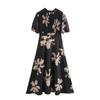2025 Spring Women's European & American Style Print Waist Dress