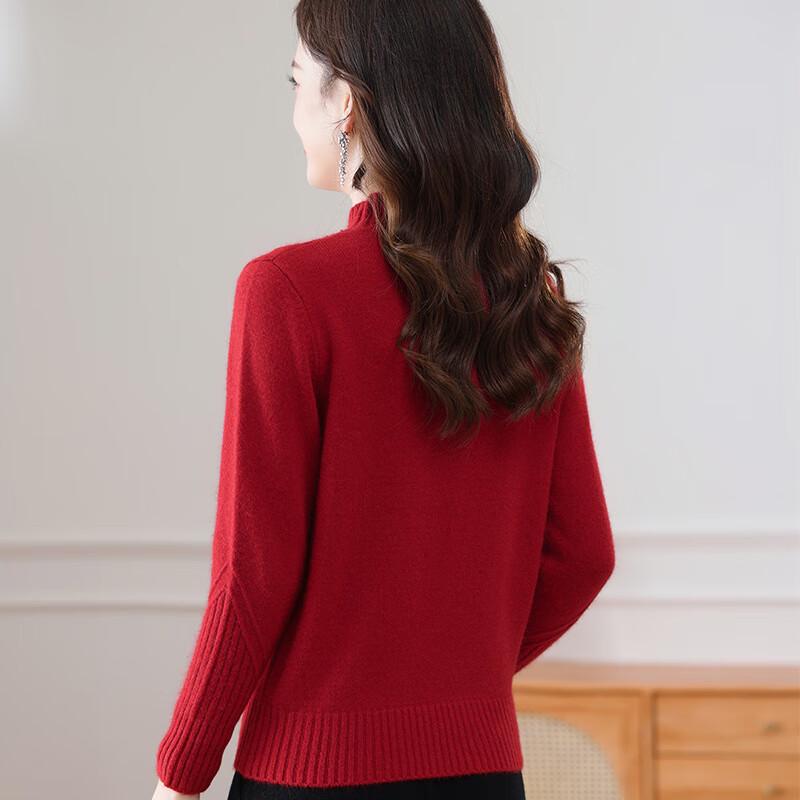 Women's Elegant Mock Neck Pullover Sweater
