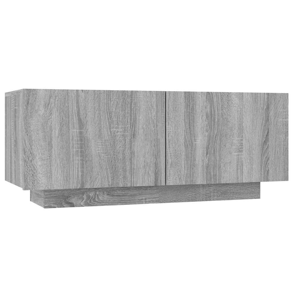 3 Piece TV Cabinet Set with LED Lights Grey Sonoma Particleboard