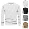 Мужская осенне-зимняя повседневная базовая футболка с круглым вырезом, мужской вязаный худи с длинным рукавом