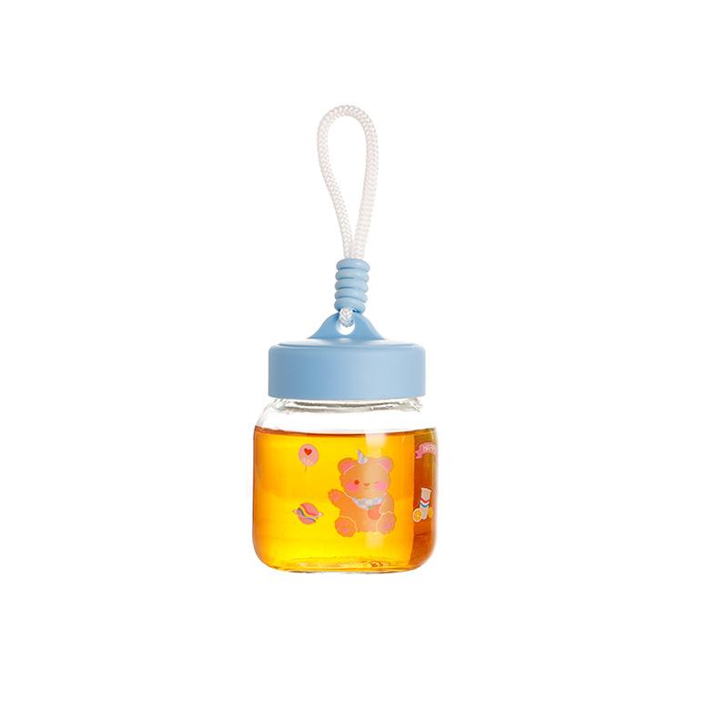 Новый стакан для воды с веревкой и пухлый стакан 300 мл, милый стакан из стекла с наклейкой, портативный стакан для питья на открытом воздухе с высоким внешним видом