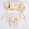 12pcs Flat Teardrop Shape 62x27mm Natural Wood Pendants Eco-friendly Beads for DIY Crafts Woodcraft Jewelry Making Accessories