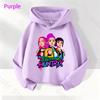 K-POP Devil Hunter Fashion Purple Children's Hoodie Super Comfortable Neutral Cartoon Hoodie