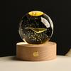 Faux Crystal Ball Light Calming Cosmic Night Light Clear Lighted Stellar Spheres with Wooden Base