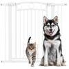 96cm Tall Dog Gate with Cat Door, 7cm and 14cm Extensions, for Stairs, Doorways, 76-104cm Width