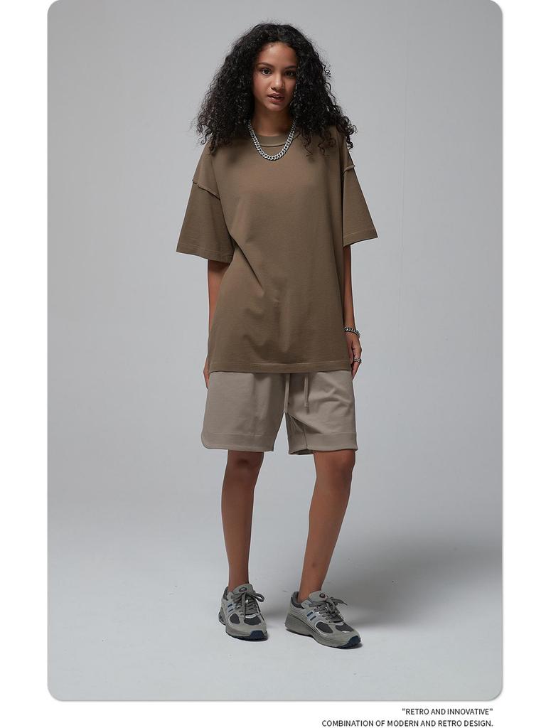 ARTIE Men's Spring/Summer 2024 Fringe Collar Street Fashion Washed Short-Sleeve T-Shirt