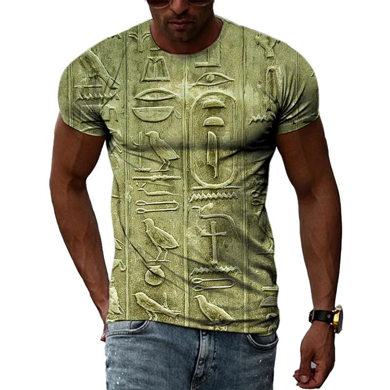 Ancient Egyptian Civilization 3D Printing Summer Hot Sale Retro Literature And Art Men’s-Women Short-Sleeved Round Neck T-shirt