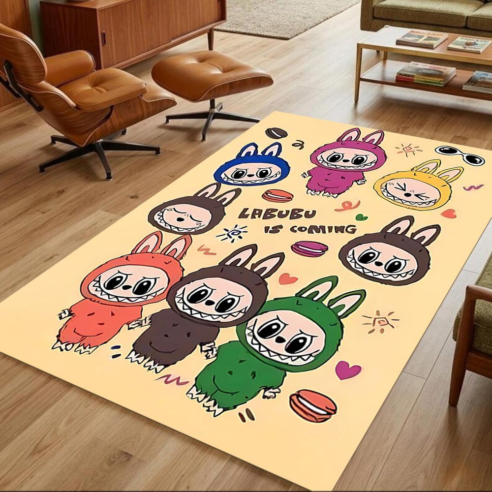 Labubu Area Rug Perfect for Decorate room Entryway Outdoor Dining Room Antislip Carpet Anime Office Decor Perfect Gift for Women/Men