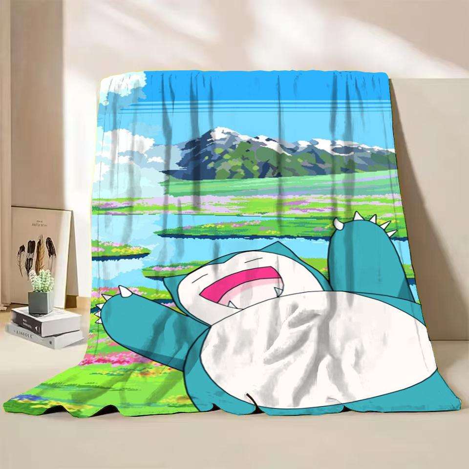 Фланелевое пушистое флисовое одеяло Pokemon Snorlax для дома, спальни, кровати, дивана, офиса, детское покрывало, взрослое мягкое одеяло, милый подарок для ребенка