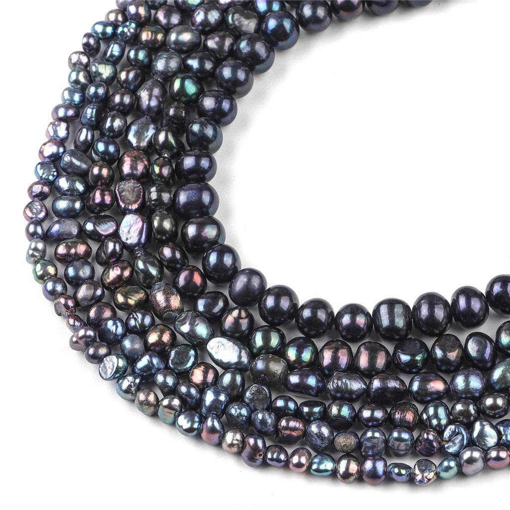 45-65 шт. Натуральные пресноводные черные жемчужины для изготовления ожерелий, браслетов, серег и других украшений