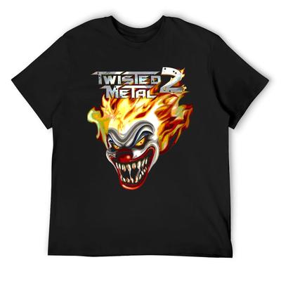 Twisted Metal 2 (черный) Футболка Croswit Shirt Man Аниме Футболки Футболки Мужская Одежда для Мужчин - Мужская Летняя Хлопковая Футболка с Графическим Принтом