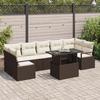 8-Piece Garden Sofa Set with Cushions Brown Poly Rattan 3357511