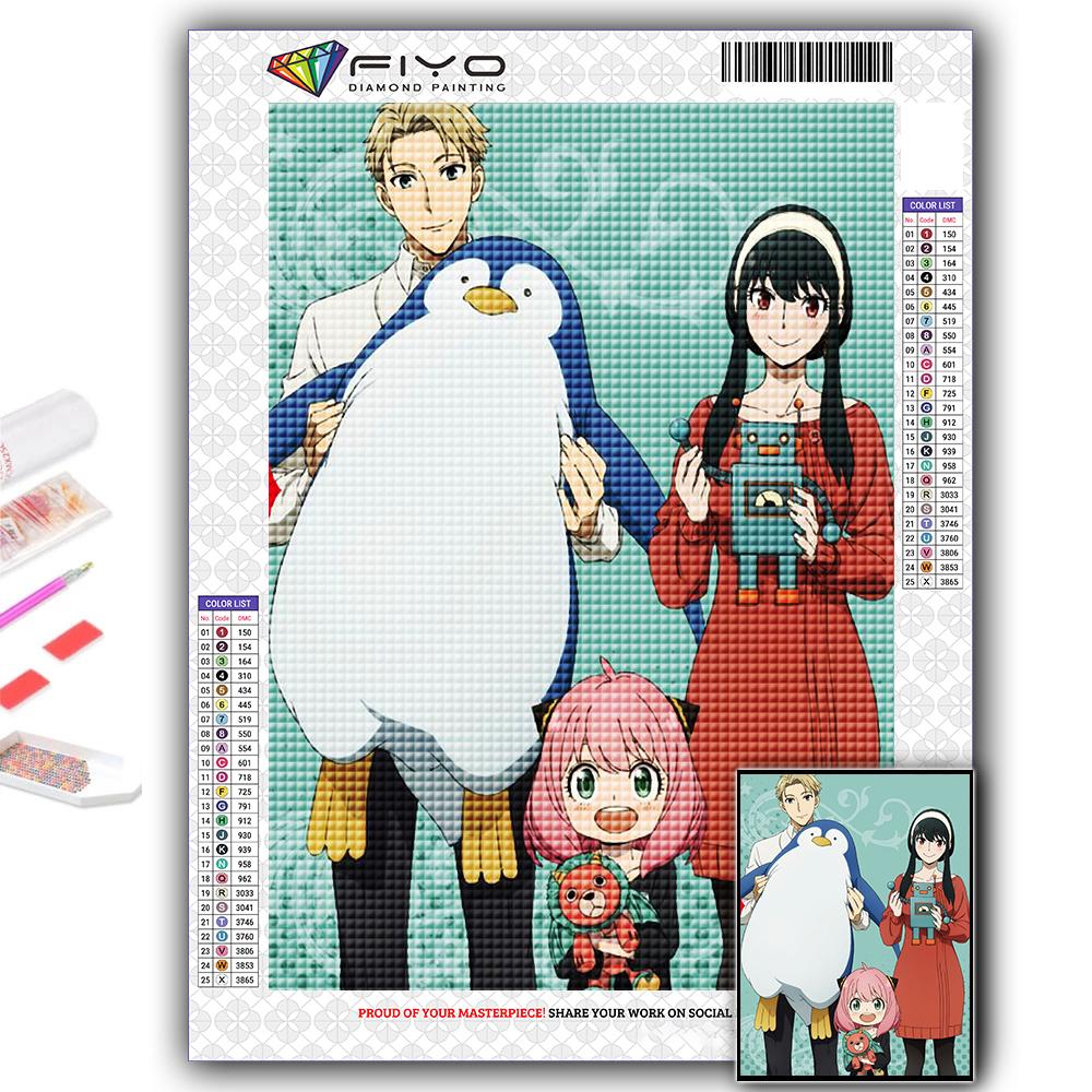 5D Diy Алмазная картина Аниме Плакат Шпионская семья Вышивка крестиком Полный Алмазная вышивка Мозаика