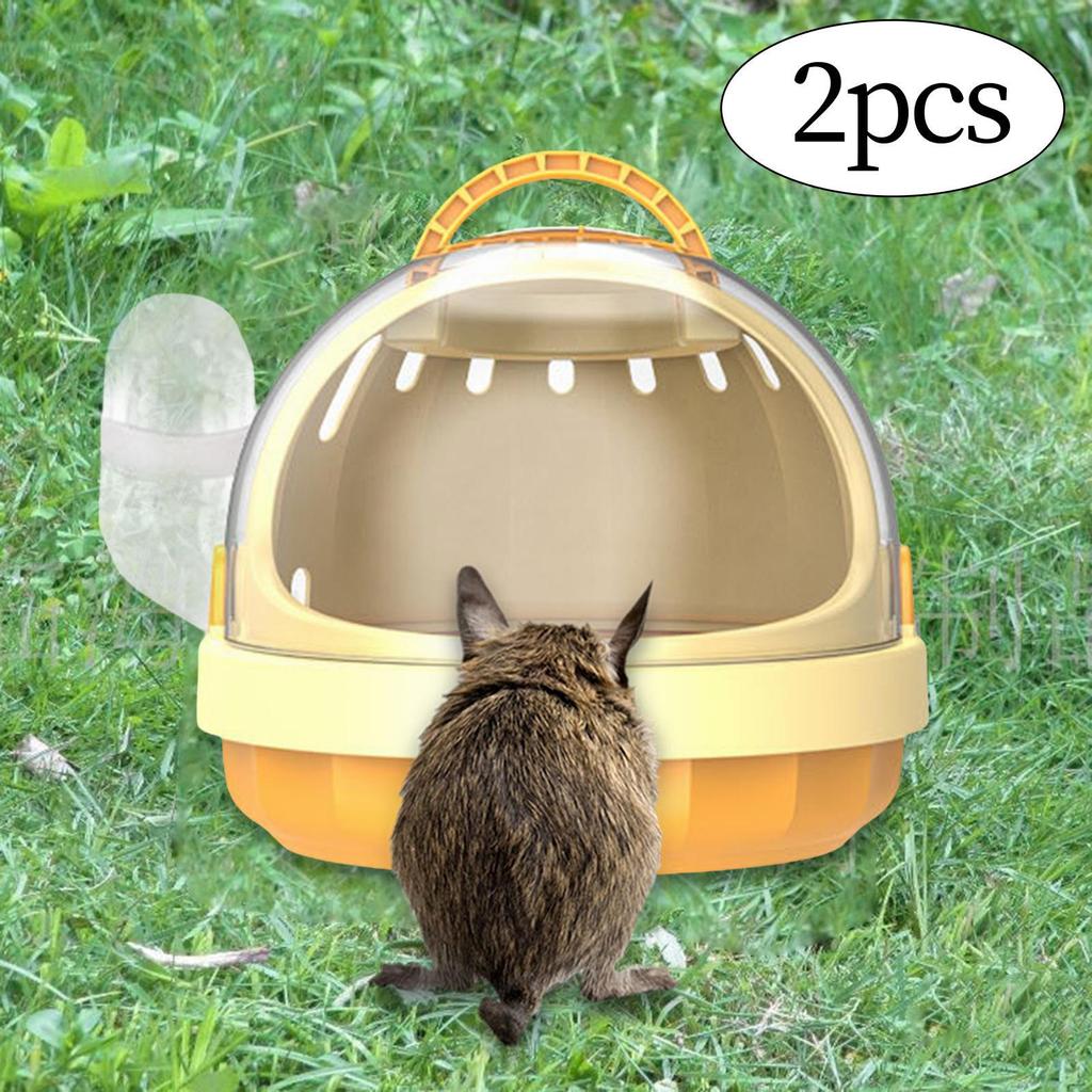 2 упаковки переносного футляра для хомяка, клетка для бега домашних животных с бутылкой воды, большая сумка для переноски мелких животных