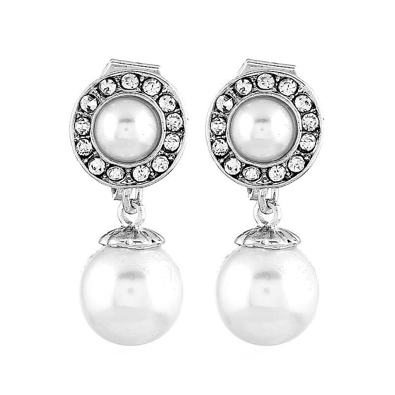 Серьги-клипсы, не требующие прокола, Серьги-подвески с искусственным жемчугом, Подарки 1 пара, Свадебные изысканные для вечеринки, для девушек, Золотистые, Уникальные, Серебристые, Женские, Клипсы для ушей, Уникальные