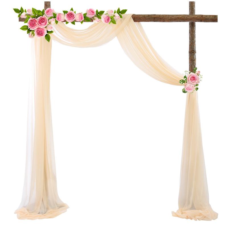 Wedding Arch Draping Fabric Veil Chiffon Beauty Gauze Wrinkle Resistant Outdoor Lawn Ceremony Backdrop Decoration Marriage