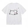 Women's Trend Classic T-Shirt Cute Black Outline Pig Pink Blush Art Cotton Tee