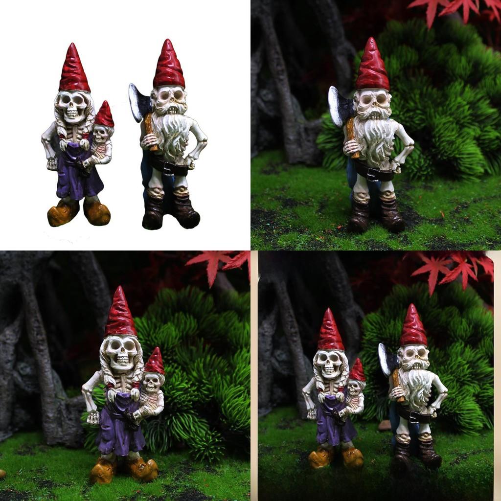 Хэллоуин Скелет Гном Полимерная Фигурка Для Декора Микроландшафта Коллекционное Издание