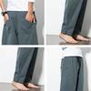 Summer Autumn Men's Fashion Trousers Elastic Waist Cotton Wide Leg Loose Harem Vintage Long Pants