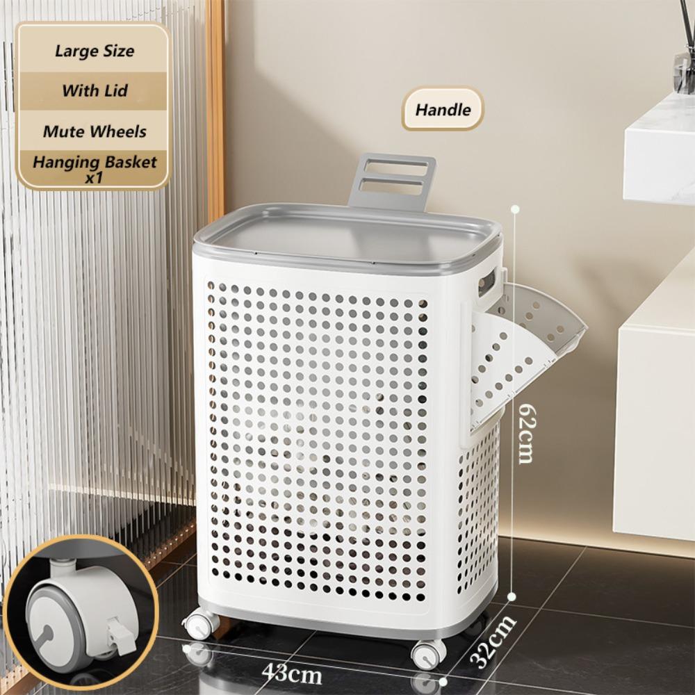 Большой размер Корзина для белья Бесшумные колеса Корзина для грязного белья Корзина для грязной одежды Жизнь в квартире