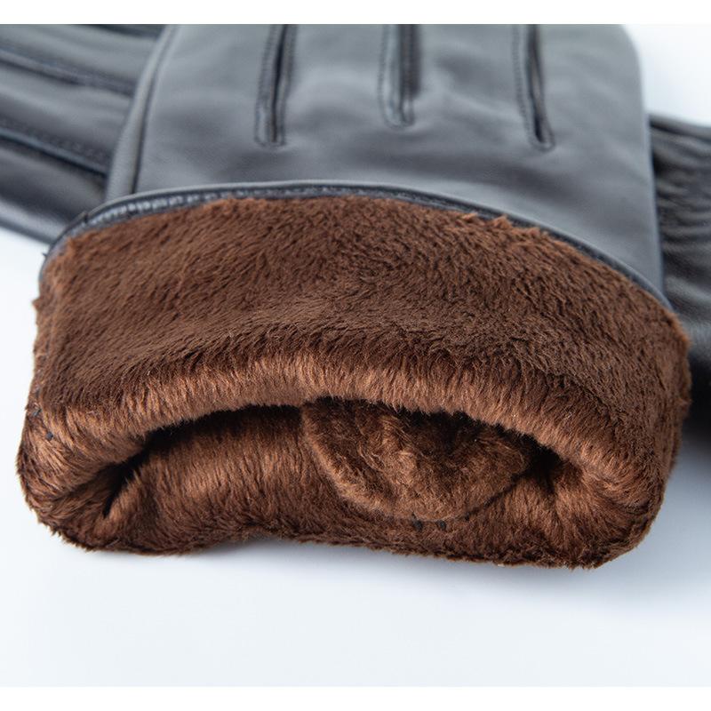 Осень и Зима Мода Натуральная Кожа Овчина Перчатки для Женщин с Бархатной Теплой Пряжкой для Ногтей Коралловый Бархат Сенсорный Экран Уличные Катание Вождение