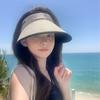 Летняя повседневная пустая верхняя шляпа от солнца Портативная широкая соломенная кепка с большими полями Защита от ультрафиолета Складные козырьки для женщин и девочек Солнцезащитная пляжная шляпа