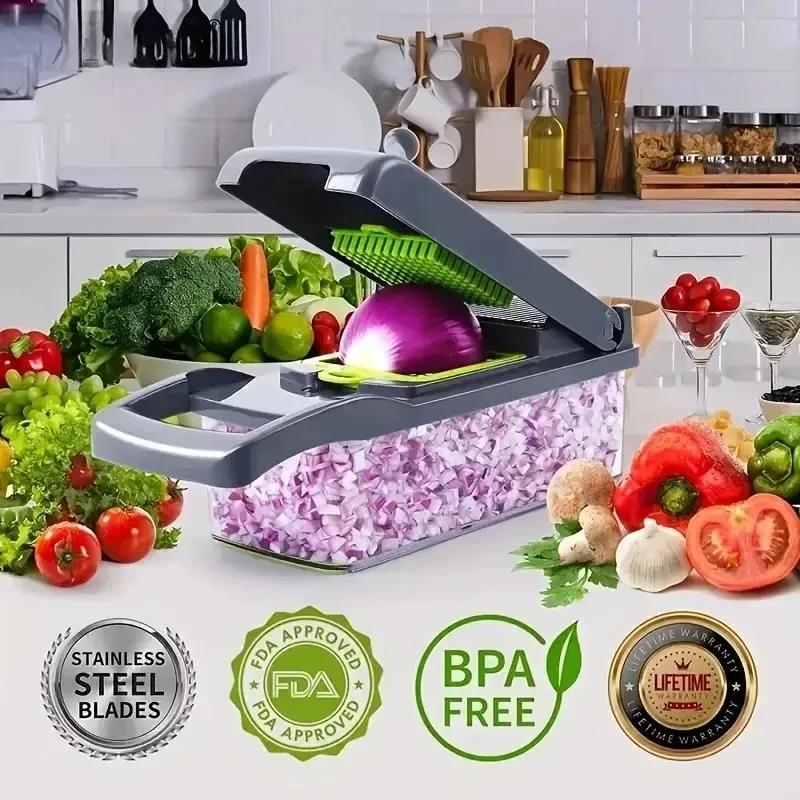14/16 In 1 Multifunctional Vegetable Chopper Handle Food Grate Food Chopper Vegetable Slicer Dicer Cut Kitchen Items Cocina