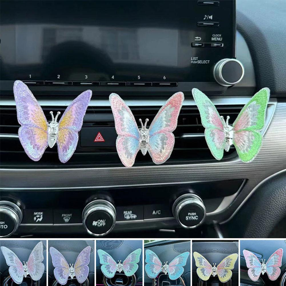 Butterfly Vent Clip Cute Fluttering Butterfly Trinket For Vehicle Center Console Car Refreshing Ornament That Spreads Aroma
