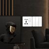 UN UK RU Standard Wall Light Switch Power Socket,18W Plug Type-C USB Quick Charging Universal 5-pin Tempered Glass Socket Outlet