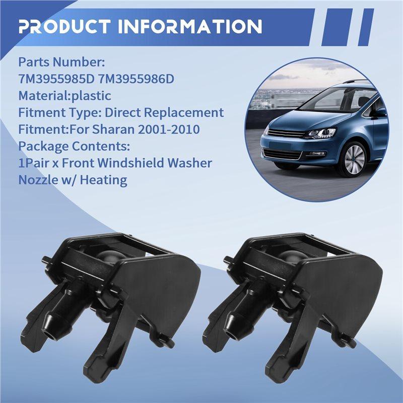 Windscreen Water Jet Nozzle 1 Pair Front Windshield Washer 7M3955985D 7M3955986D For VW Sharan SEAT Alhambra 2001- 2010