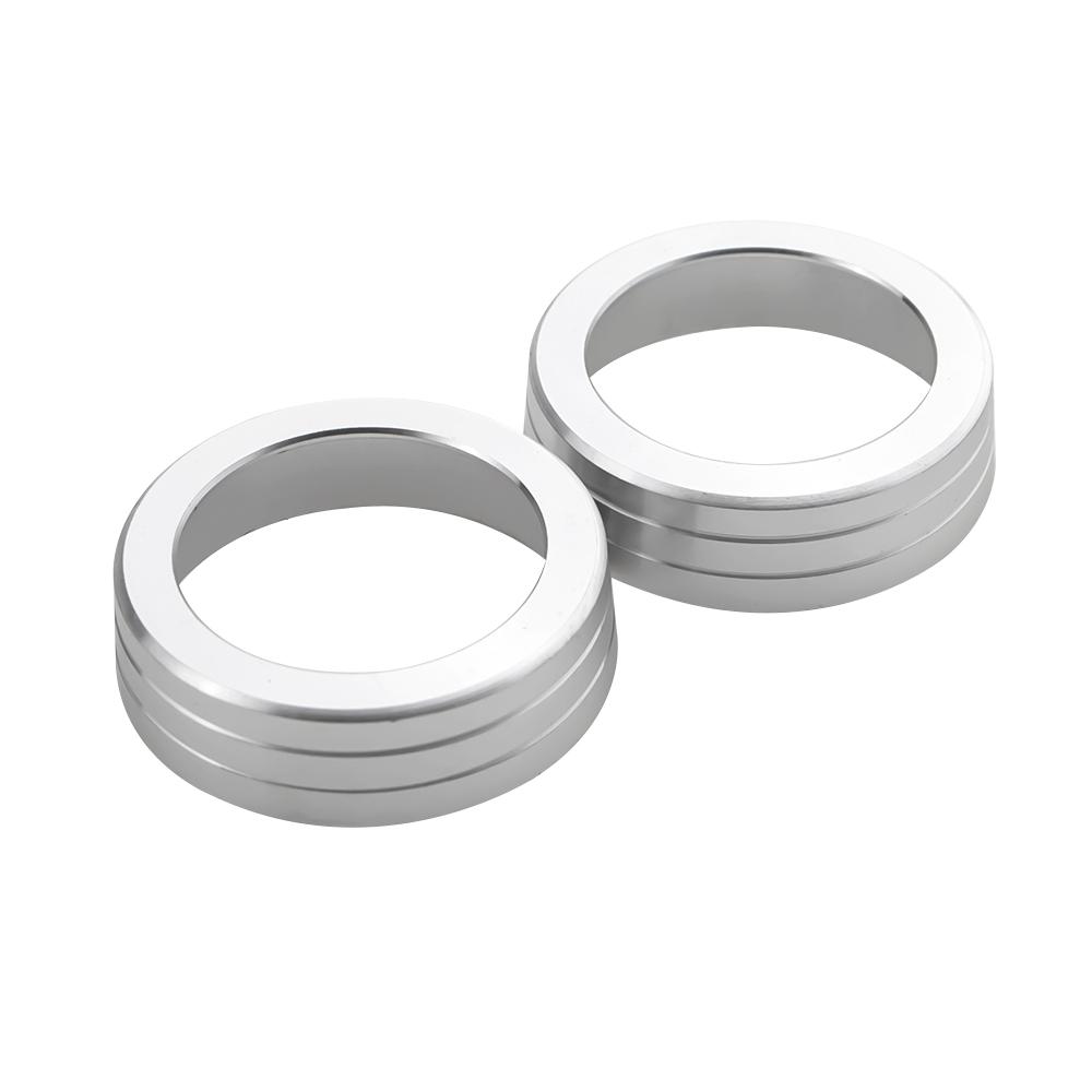 2Pcs/Set Replacement AC Climate Control Ring Knob Trim Cover for Honda Civic 2016 - 2019 Aluminum Car Decor Car Accessories