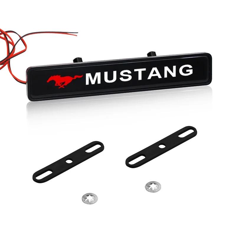 Car LED Front Hood Grille Emblem Badge Decorative Light For Ford Mustang spoiler Shelby GT 350 500 Cobra e Focus 2 3 MK3 Styling il2