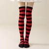 Striped Blue & White Over-the-Knee Cosplay Socks for Women - Anime Thigh Highs