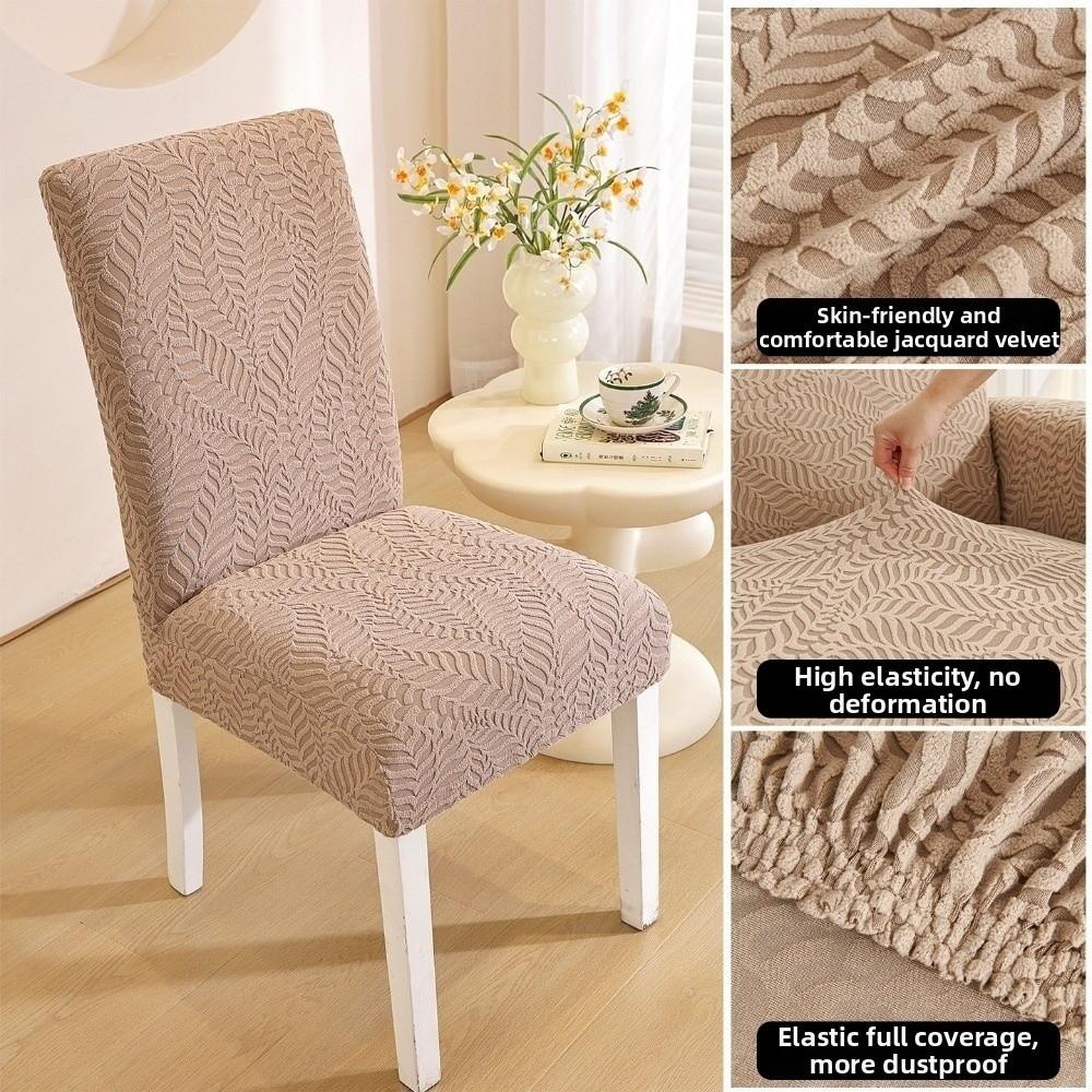 Jacquard Stretch Dining Chair Cover Woven Fabric Chair Slipcover Jacquard Chair Cover Dining Room