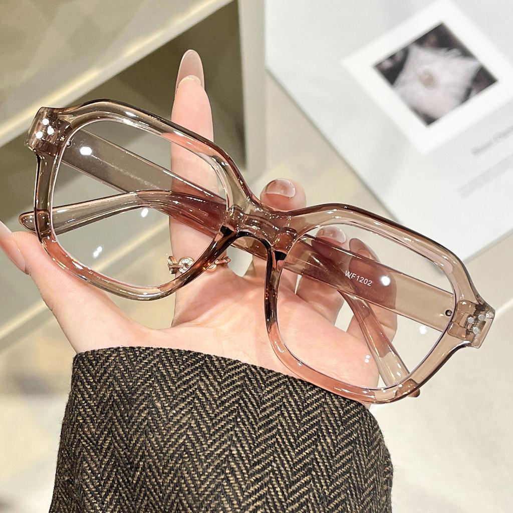 Retro Anti Blue Light Computer Glasses Women Men Oversized Frame Fashionable Flat Lens Eyeglasses Classic Spectacles Ouclos