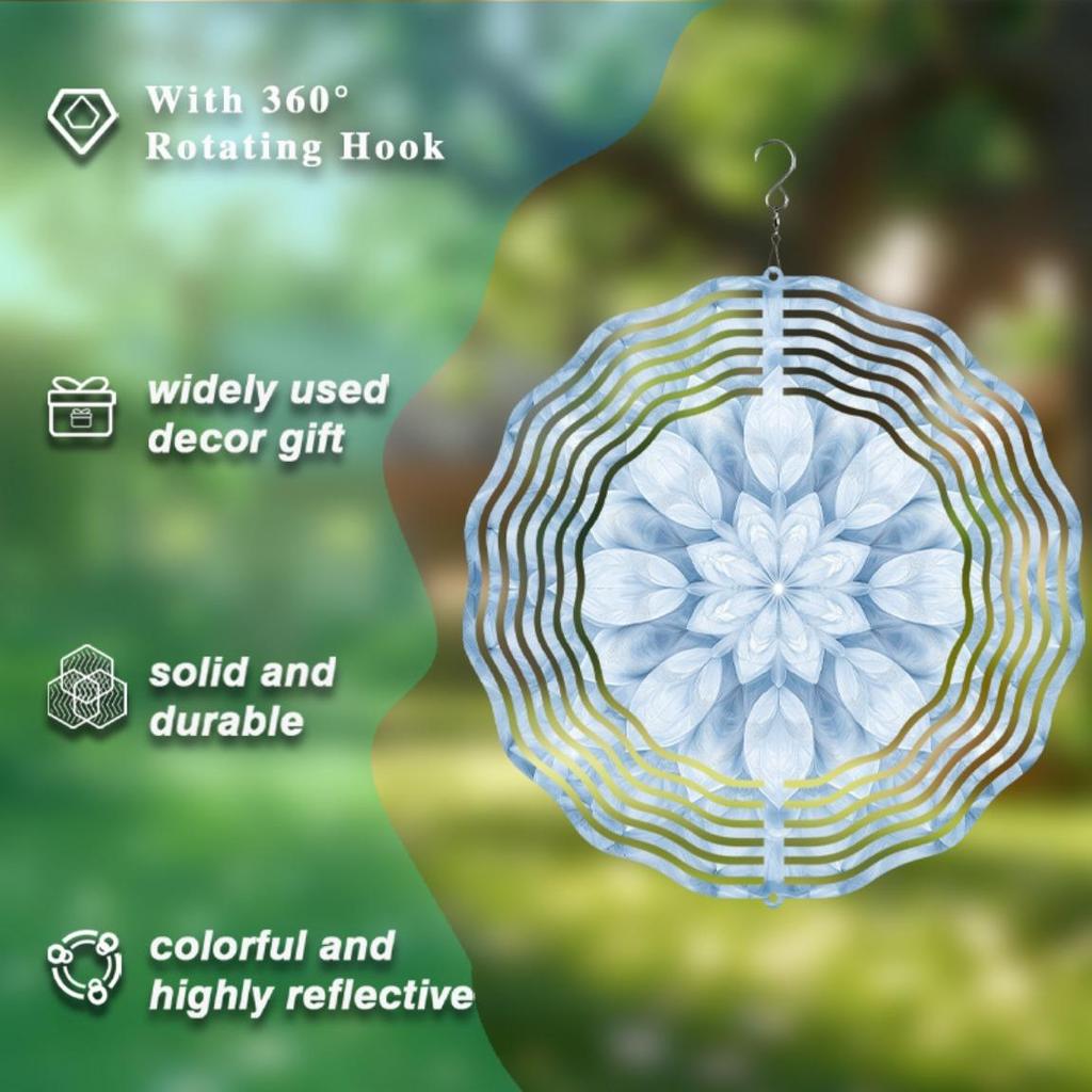 Metal Wind Spinner for Garden Courtyard Patio Outdoor Decor No Power Required Rotating Hook Festival Wind Chime Hanging Ornament