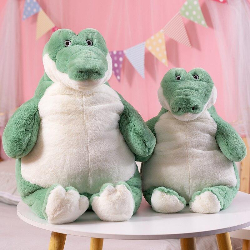 Cartoon Sitting Fat Crocodile Creative Fullfil Soft Plush Green Cute Pillow Gifts for Baby Kids