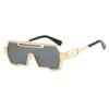 Men's Retro Steampunk Polygon Sunglasses - One-Piece, Irregular, High-End Street Style