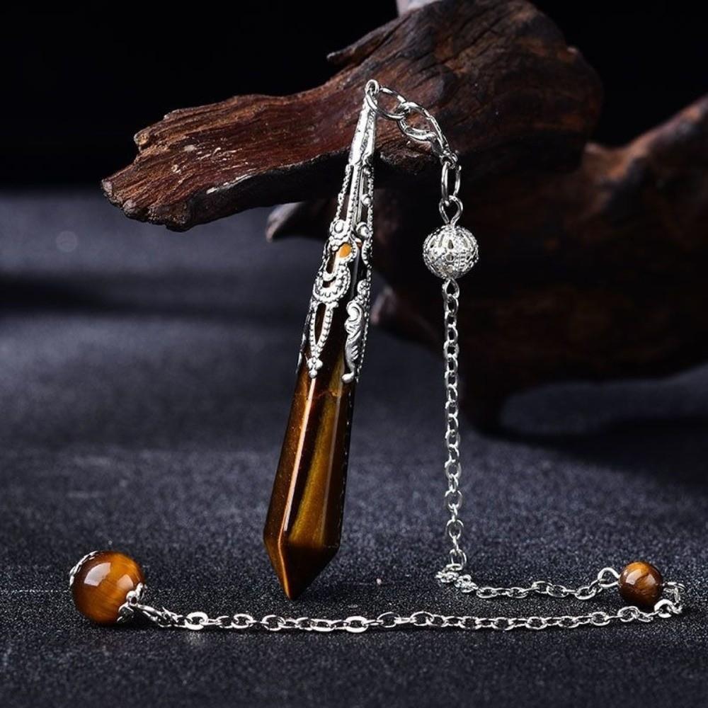 Energy Natural Crystal Pendulums Hexagon Cone Witch Spiritual Pendulos  Jewelry Gift