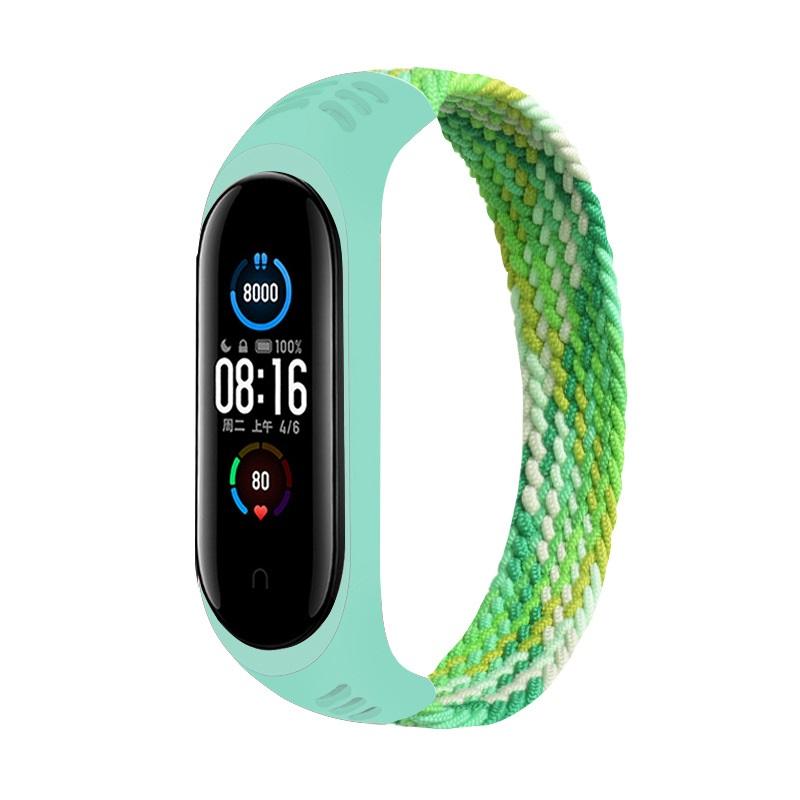 Тканый цветной силиконовый ремешок для браслета Mi Band 7 6 5 4, сменный ремешок для Mi Band 3