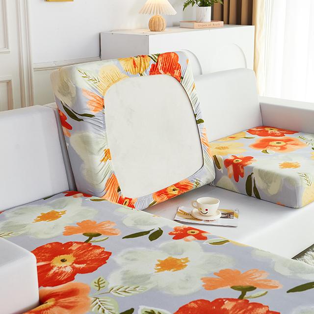 Elastic Printing Sofa Cushion Covers Washable Removable L-Shaped Protective Cover For Living Room Office Hotel