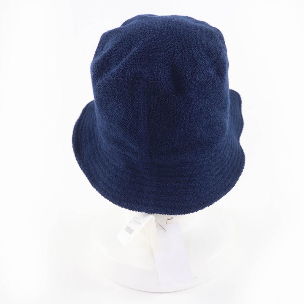 Pristine HERMES hat H logo embroidered bucket hat Navy cotton Women XS Used