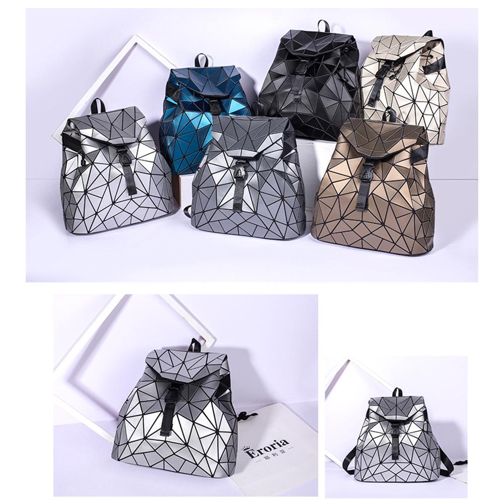 Female Backpack Girl Student School Bag Holographic Laser Geometry Travel Bag Designer Woman's Backpack