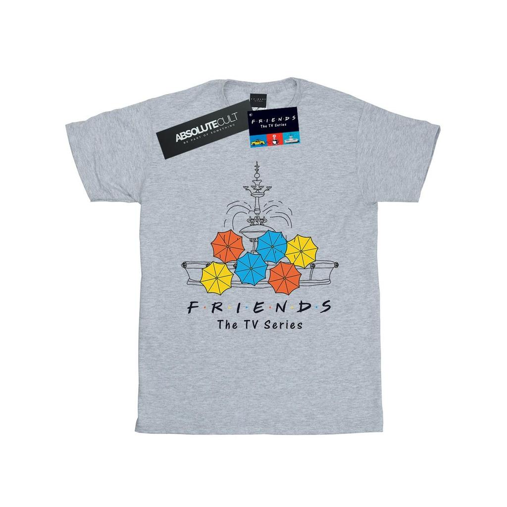 Friends Girls Fountain And Umbrellas Cotton T-Shirt