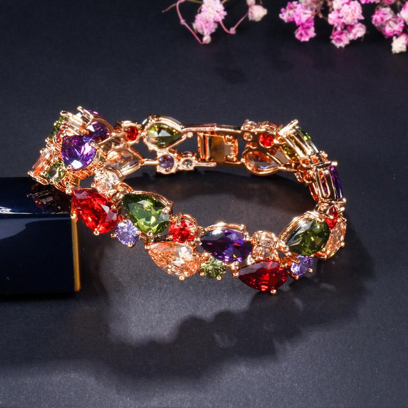 WWJ Top Quality Sparkling Cubic Zirconia Yellow Golden Big Wide Wrap Bracelets Bangles for Brides