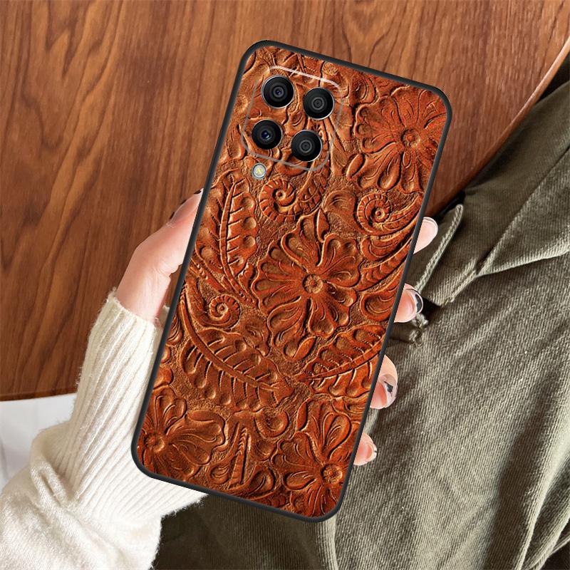 Коричневый Western чехол ручной работы для Samsung Galaxy M06 M16 M36 M56 M33 M15 M55 M31 M13 M12 M14 M53 M32 M52 M35 M34 M54