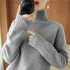 Осенне-зимний свитер с высоким воротником, женский пуловер с короткими рукавами и длинными рукавами, однотонный вязаный универсальный топ женский