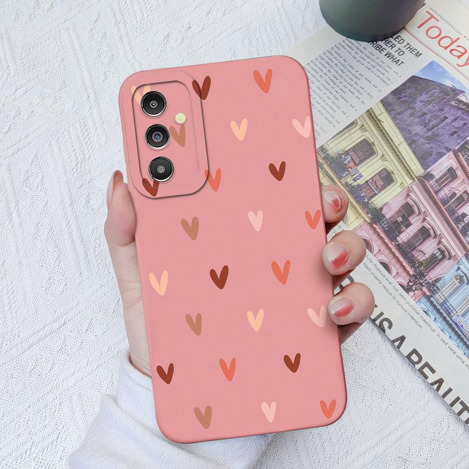 Чехлы с сердечками для Samsung Galaxy A13 A14 A31 A51 A71 A52 A12 M12 M14 M54, милый квадратный жидкий силиконовый чехол для Samsung, бамперы, Fundas Coque