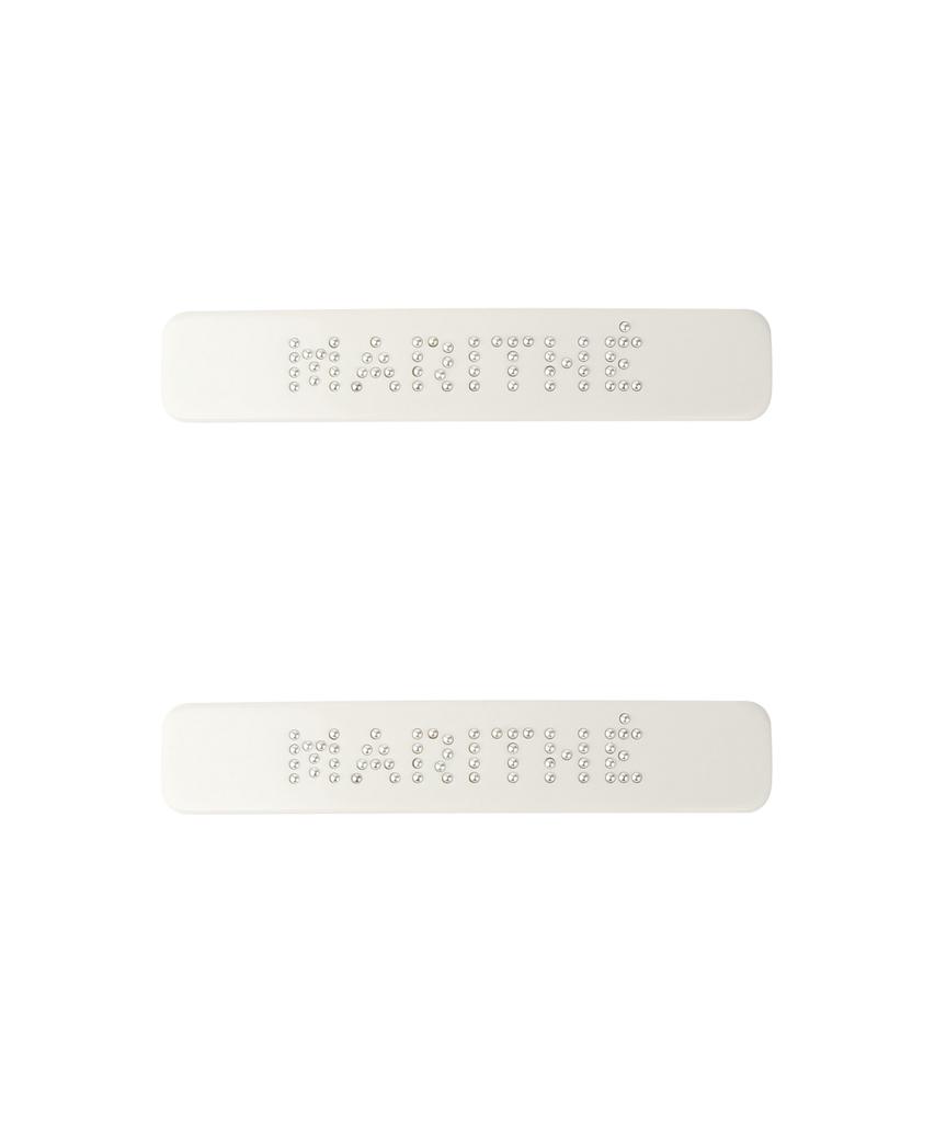 Marith + Franois Girbaud Обычная заколка для волос с металлическим шариком и логотипом, 2 шт., цвет слоновой кости